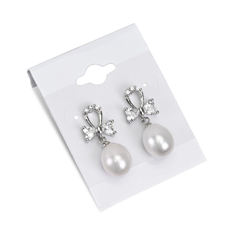 MOOCA 100 pieces of 1.5 x 2-inch plain white velvet hanging earring cards serve as earring holders and display cards for ear studs, hooks, clip earrings, and more. Made of plastic, designed to showcas - Image 3
